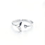Ring with dolphin tail made of 925 sterling silver and adjustable zirconium dioxide