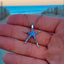 Blue Opal and Silver Starfish Necklace