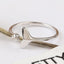 Ring with dolphin tail made of 925 sterling silver and adjustable zirconium dioxide