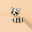 Adjustable Raccoon Ring Made Oof 925 Sterling Silver