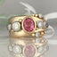 Golden Vintage Ring with Red Zircon