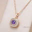 Elegant lilac shiny necklace in gold