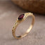 Golden Vintage Ring with Red Crystal