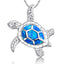 Blue Opal Sea Turtle Necklace