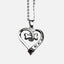 Dog Paw and Heart Necklace in Stainless Steel