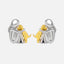 Silver and Gold Two-Tone Hug Earrings
