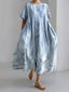 Vintage Floral Print Loose Maxi Dress