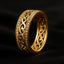 Bright Hollow Golden Color Ring with Zirconia