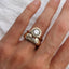 Set of forged crystal gold rings in vintage style