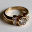 Forged golden shiny vintage ring