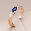 Ring with blue crystal in gold