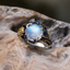 Vintage Moon Crystal Ring in Silver