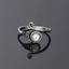Vintage Open Moon Crystal Ring