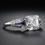 Brilliant Minimalistic Vintage Ring in Blue and Silver