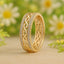 Bright Hollow Golden Color Ring with Zirconia