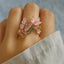 Nature Sparkly Butterfly Zirconia Ring