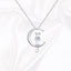 Moonstone crescent and cat necklace